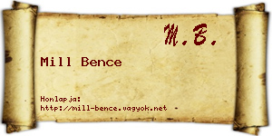Mill Bence névjegykártya